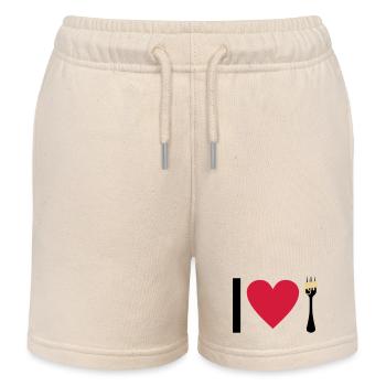 I love Pasta - Kinder Organic Joggingshorts Mini Bolter von Stanley/Stella - Natur - Vorne