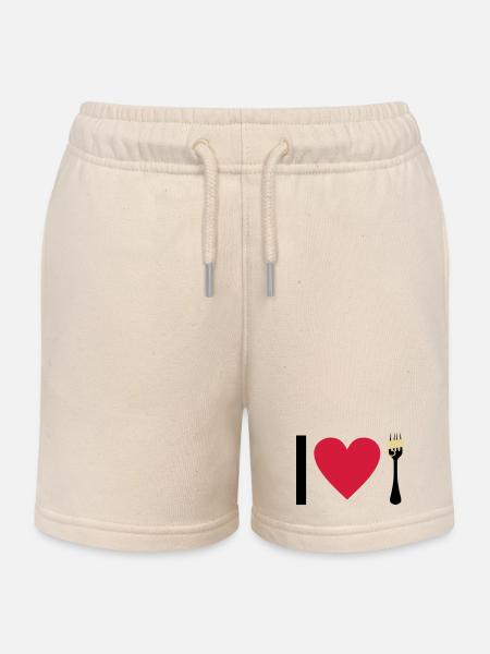 I love Pasta - Kinder Organic Joggingshorts Mini Bolter von Stanley/Stella - Natur