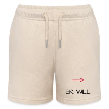 He wants bachelor party arrow - Kids Organic Sweat Shorts by Stanley/Stella - soft Ecru - Front