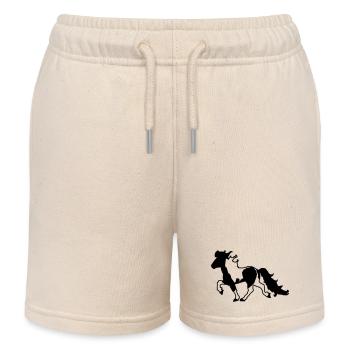 Islandpferd Schecke verspielt  - Kinder Organic Joggingshorts Mini Bolter von Stanley/Stella - Natur - Vorne