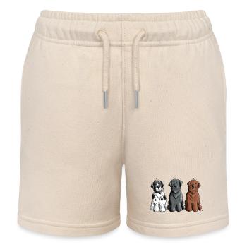 Neufundländer Trio - Kinder Organic Joggingshorts Mini Bolter von Stanley/Stella - Natur - Vorne