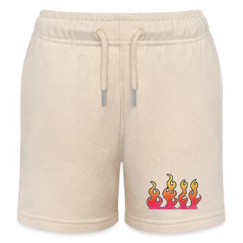 Vintage rock flames - Kids Organic Sweat Shorts by Stanley/Stella - soft Ecru - Front