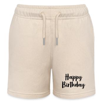 Joyeux anniversaire - Short de jogging enfant bio Stanley/Stella - écru doux - Devant