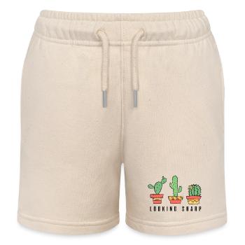 Looking Sharp Cactus Quote - Kids Organic Sweat Shorts by Stanley/Stella - soft Ecru - Front