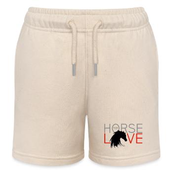 Amateurs de chevaux d’équitation crinière de tête de cheval cher - Short de jogging enfant bio Stanley/Stella - écru doux - Devant