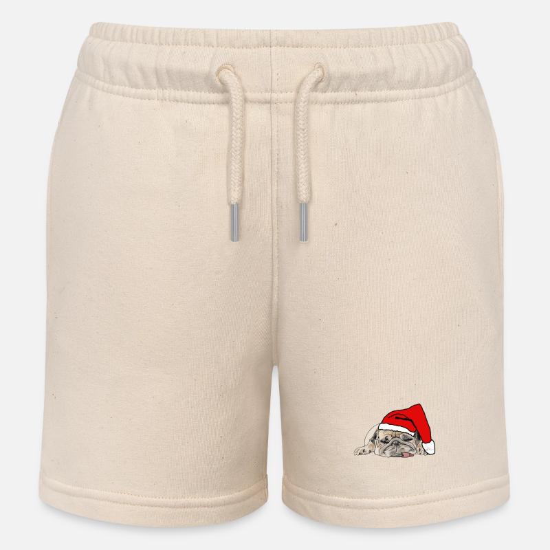 Chien de Noël Carlin de Noël - Short de jogging enfant bio Stanley/Stella - écru doux