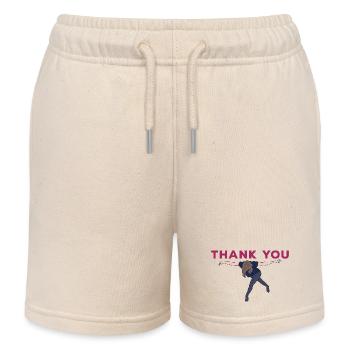 Danke Verbeugung lustiges Meme - Kinder Organic Joggingshorts Mini Bolter von Stanley/Stella - Natur - Vorne