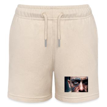 Disturbing man's face - Kids Organic Sweat Shorts by Stanley/Stella - soft Ecru - Front