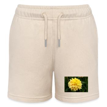Dahlia fleur jaune, fleur - Short de jogging enfant bio Stanley/Stella - écru doux - Devant