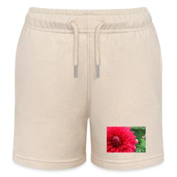 Dahlia Fleur Rouge, Fleur - Short de jogging enfant bio Stanley/Stella - écru doux - Devant