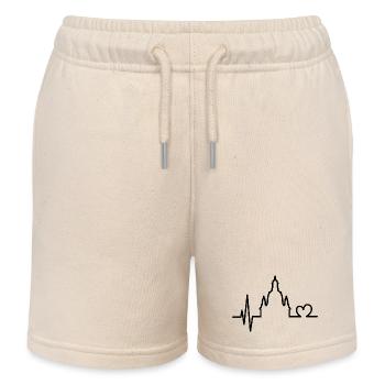 Herzschlag Liebe Dresden Frauenkirche Symbol Logo - Kinder Organic Joggingshorts Mini Bolter von Stanley/Stella - Natur - Vorne
