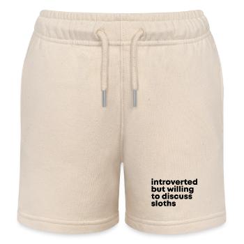 Sloth Sloth Sloth - Kids Organic Sweat Shorts by Stanley/Stella - soft Ecru - Front