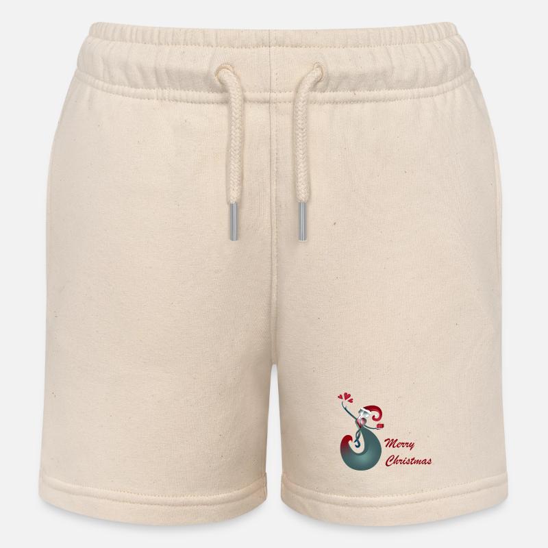 Offrir Recevoir Joyeux Noël - Short de jogging enfant bio Stanley/Stella - écru doux