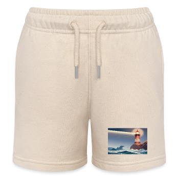 Phare la nuit - Short de jogging enfant bio Stanley/Stella - écru doux - Devant
