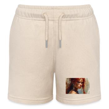 Poster Illustration Kriegerin Frau Rot Sonja - Kinder Organic Joggingshorts Mini Bolter von Stanley/Stella - Natur - Vorne