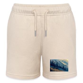 Poster Illustration Paysage de Montagne - Short de jogging enfant bio Stanley/Stella - écru doux - Devant