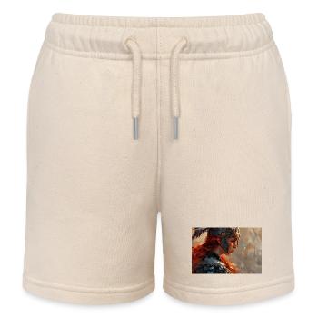 Poster Illustration Kriegerin - Kinder Organic Joggingshorts Mini Bolter von Stanley/Stella - Natur - Vorne