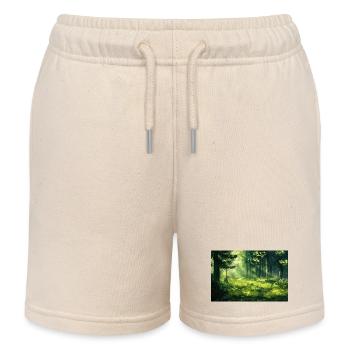 Poster Illustration Paysage de Forêt - Short de jogging enfant bio Stanley/Stella - écru doux - Devant
