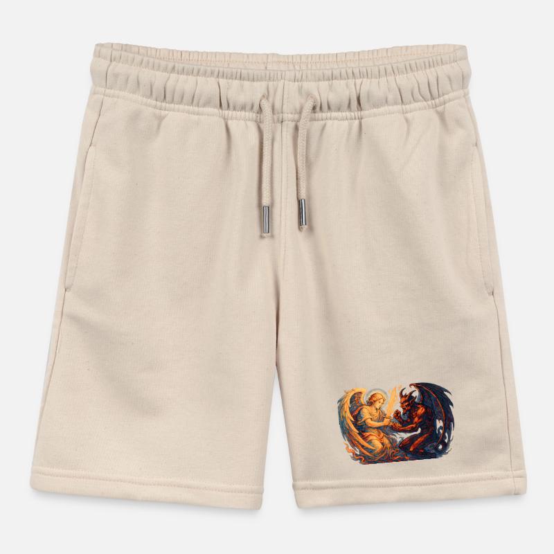 Celestial Archangel vs Infernal Beast Kids Organic Sweat Shorts by Stanley/Stella