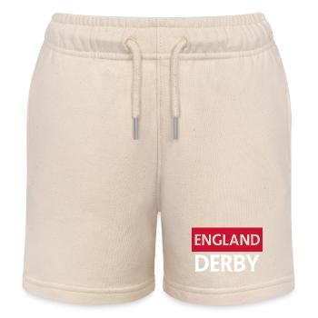 Englisches Derby Retro Design - Kinder Organic Joggingshorts Mini Bolter von Stanley/Stella - Natur - Vorne