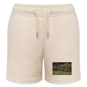 Meadow Deer Herd 000_8271_Nik_DxO - Kids Organic Sweat Shorts by Stanley/Stella - soft Ecru - Front