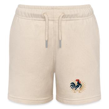 Coq Soleil Folk Art - Short de jogging enfant bio Stanley/Stella - écru doux - Devant