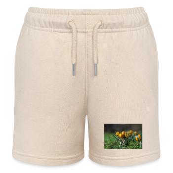 Gros plan de fleurs - Short de jogging enfant bio Stanley/Stella - écru doux - Devant