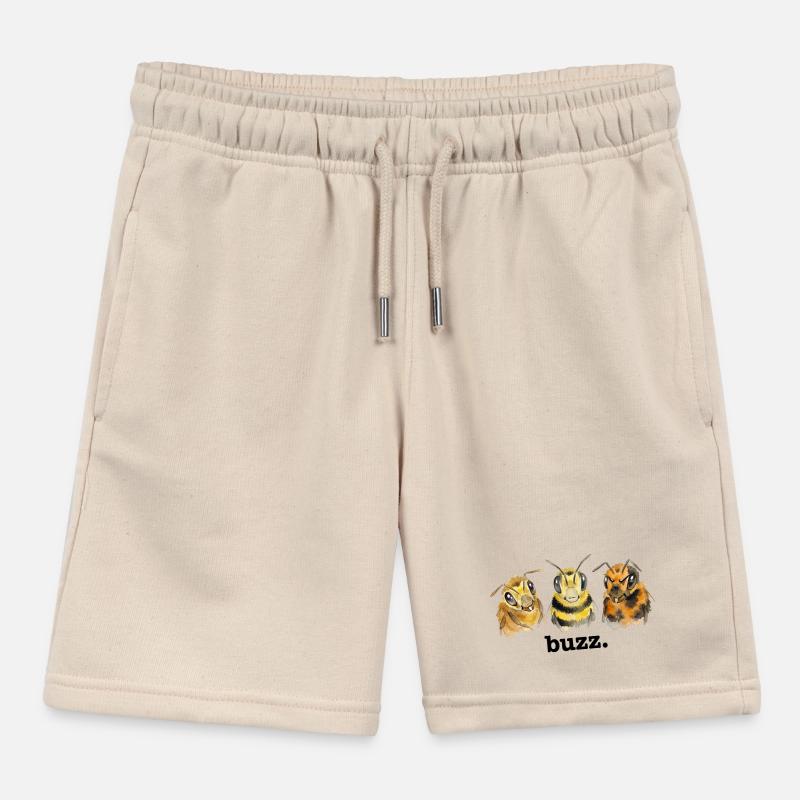 Bees buzz – Funny buzzing for bee lovers Kids Organic Sweat Shorts by Stanley/Stella