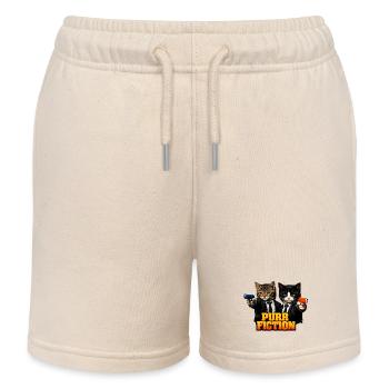 Purr fiction - Kids Organic Sweat Shorts by Stanley/Stella - soft Ecru - Front