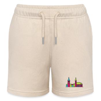Wels City Skyline Lederer Turm Moderne Linienzeichnung - Kinder Organic Joggingshorts Mini Bolter von Stanley/Stella - Natur - Vorne