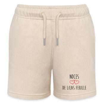 Noces de Lilas 63 ans de mariage - Short de jogging enfant bio Stanley/Stella - écru doux - Devant