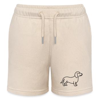 Courbe de niveau teckel - Short de jogging enfant bio Stanley/Stella - écru doux - Devant