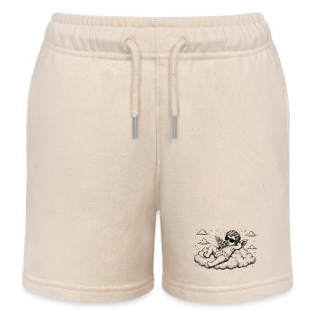 Cherub chillt mit Pizza auf Wolke - Kinder Organic Joggingshorts Mini Bolter von Stanley/Stella - Natur - Vorne