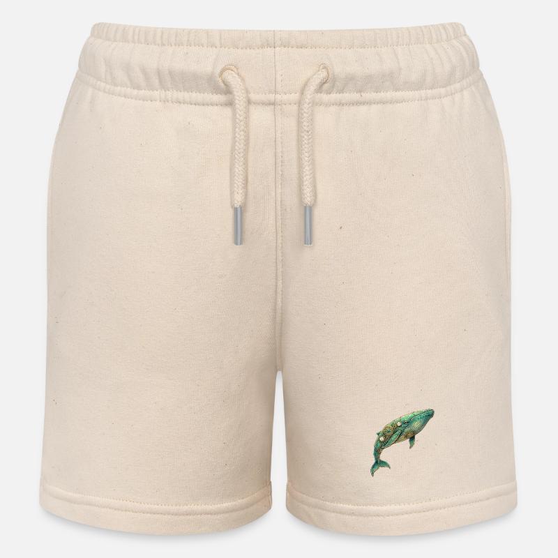 Baleine steampunk - Short de jogging enfant bio Stanley/Stella - écru doux