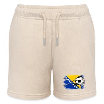 Football drapeau bosniaque utilisé - Short de jogging enfant bio Stanley/Stella - écru doux - Devant