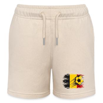 Belgium flag football used - Kids Organic Sweat Shorts by Stanley/Stella - soft Ecru - Front