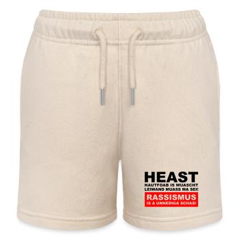 Hautfoab is wuascht - Anti-Rassismus Shirt im Wien - Kinder Organic Joggingshorts Mini Bolter von Stanley/Stella - Natur - Vorne