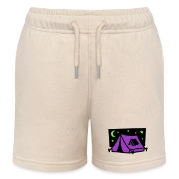 Festival Tent Night Logo - Kids Organic Sweat Shorts by Stanley/Stella - soft Ecru - Front