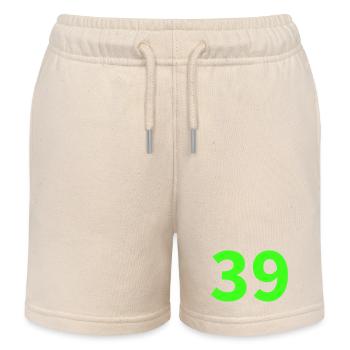 Neon Zahl 39 - Kinder Organic Joggingshorts Mini Bolter von Stanley/Stella - Natur - Vorne