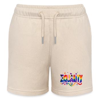 Equality Statement for Pride Fans CSD Outfit - Kids Organic Sweat Shorts by Stanley/Stella - soft Ecru - Front