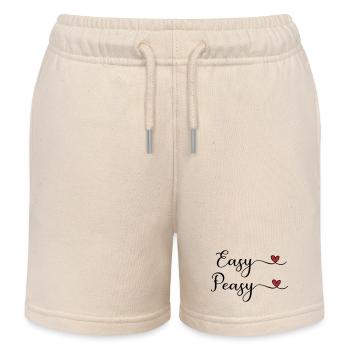 Easy Peasy Heart - Kids Organic Sweat Shorts by Stanley/Stella - soft Ecru - Front