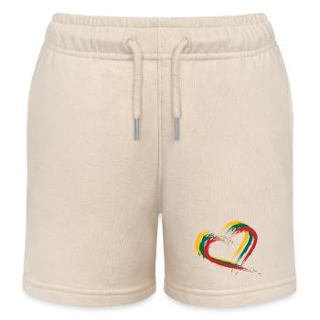 Drapeau brosse coeur de la Lituanie - Short de jogging enfant bio Stanley/Stella - écru doux - Devant