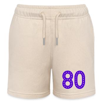 80 YEARS. 80TH ANNIVERSARY. BIRTHDAY 80 YEARS. 80 - Kids Organic Sweat Shorts by Stanley/Stella - soft Ecru - Front