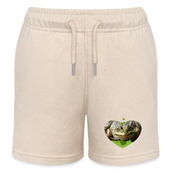 Frosch Kröte Frösche Prinz - Kinder Organic Joggingshorts Mini Bolter von Stanley/Stella - Natur - Vorne