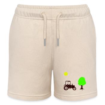 Tractor 1 - Kids Organic Sweat Shorts by Stanley/Stella - soft Ecru - Front
