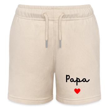 Daddy Heart - Kids Organic Sweat Shorts by Stanley/Stella - soft Ecru - Front