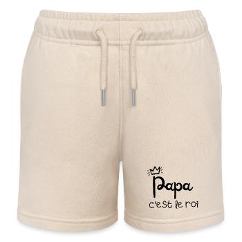 Daddy is the king - Kids Organic Sweat Shorts by Stanley/Stella - soft Ecru - Front