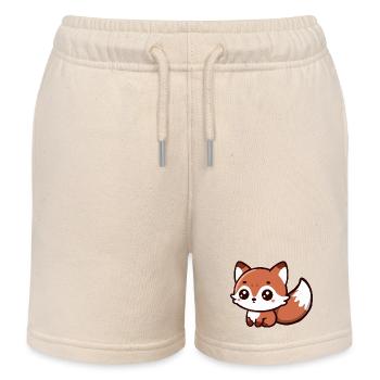 Flauschiger Genuss: Chibi Fuchs Charm - Kinder Organic Joggingshorts Mini Bolter von Stanley/Stella - Natur - Vorne