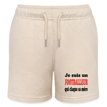 JE SUIS UN FOOTBALLEUR QUI CLAQUE SA MERE - Short de jogging enfant bio Stanley/Stella - écru doux - Devant