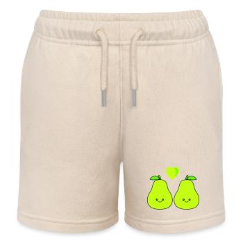 Pear Comic Love - Kids Organic Sweat Shorts by Stanley/Stella - soft Ecru - Front